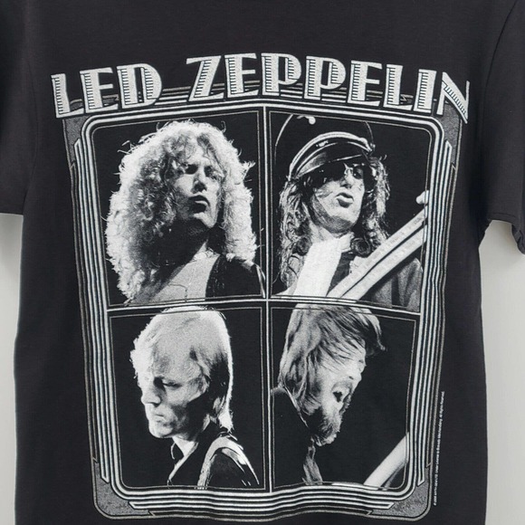 Led Zeppelin North American Tour 1973 Silver Marquee Sparkle NOS Black T Shirt S - Picture 2 of 7